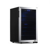 NewAir Freestanding 43 Bottle Dual Zone Compressor Wine Fridge In Stainless Steel, Adjustable Racks And Exterior Digital Thermostat
