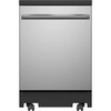 GE ENERGY STAR 24 In. Top Control SmartHQ Portable Dishwasher With Ss Interior, Sanitize Cycle, Stainless Steel