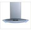 Winflo 30 In. 475 CFM Island Mount Range Hood In Stainless Steel And Glass W/ LED Lights And Touch Control
