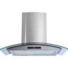 Winflo 30 In. 475 CFM Stainless Steel/Glass Wall Mount Range Hood W/ Mesh Filters And Touch Sensor Control