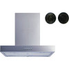 Winflo 30 In. Wall Mount Range Hood In Stainless Steel W/ Mesh Filters Charcoal Filters And Push Button Control