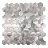 Dip Design Is Personal Hex Tile, Sliver, 12" X 12", Case Of 10 KSL-ST09