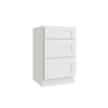 CNC CABINETRY Luxor 3-Drawer Vanity Base Cabinet, 21"W, Shaker White L10-VDB21