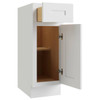 CNC CABINETRY Luxor 1-Door Vanity Base Cabinet, 5-Pc, 12"Wx34.5"H, Shaker White L10-VB12-5P