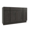 CNC CABINETRY Luxor 4-Door Vanity Base Cabinet, 54"W X 34.5"H, Shaker Smoky Grey L02-VB54
