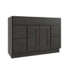 CNC CABINETRY Luxor 2-Door Vanity Cabinet, 48"Wx34.5"Hx21"D, Shaker Smoky Grey L02-V48DD