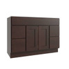 CNC CABINETRY Luxor 2-Door Vanity Cabinet, 48"Wx34.5"Hx21"D, Shaker Espresso L11-V48DD