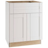 Mill's Pride Richmond Shaker Rta Kitchen Cabinet, Verona White, 24"X34.5"X24" B24-RVW