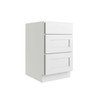 CNC CABINETRY Luxor 3-Drawer Vanity Base Cabinet, Ada, 18"W, Shaker White L10-VDB18-HA