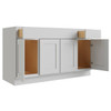 CNC CABINETRY Luxor 54" 4-Door Sink Base Cabinet, Shaker Misty Grey L03-SB54