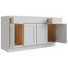 CNC CABINETRY Luxor 60" 4-Door Sink Base Cabinet, Shaker Misty Grey L03-SB60