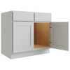 CNC CABINETRY Luxor 42" 2-Door Sink Base Cabinet, Shaker Misty Grey L03-SB42