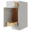 CNC CABINETRY Luxor 18" Base Cabinet, 1 Pull Out, Left Hinge, Shaker Misty Grey L03-B18L-POS1