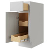 CNC CABINETRY Luxor 21" Base Cabinet, 2 Pull Out, Left Hinge, Shaker Misty Grey L03-B21L-POS2