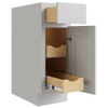 CNC CABINETRY Luxor 18" Base Cabinet, 2 Pull Out, Right Hinge, Shaker Misty Grey L03-B18R-POS2
