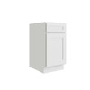 CNC CABINETRY Luxor 15" Base Cabinet, Ada, 5-Pc, Right, Shaker White L10-B15R-HA-5P