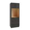 CNC CABINETRY Luxor Single Oven Cabinet, 30"W X 96"H X 24"D, Shaker Smoky Grey L02-OV3096