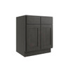 CNC CABINETRY Luxor 2-Door Base Cabinet, 1 Pull Out, 33"W, Shaker Smoky Grey L02-B33-POS1