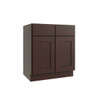 CNC CABINETRY Luxor 2-Door Base Cabinet, 2 Pull Out, 33"W, Shaker Espresso L11-B33-POS2
