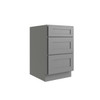 CNC CABINETRY Luxor 24" 3-Drawer Base Cabinet, 5-Pc Drawer, Shaker Misty Grey L03-DB24-5P