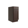 CNC CABINETRY Luxor Waste Basket Cabinet, 15"W X 24"D, Shaker Espresso L11-BWBK15
