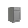 CNC CABINETRY Luxor 21" Base Cabinet, 2 Pull Out, 5-Pc, Left, Shaker Misty Grey L03-B21L-POS2-5P