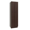 CNC CABINETRY Luxor Utility Cabinet, 3 Pull Out, 24"W X 96"H, Shaker Espresso L11-UC2424X96-POS3