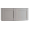 Mill's Pride Richmond Shaker Rta Wall Cabinet Double, Vesuvius Gray, 36"X18"X12" W3618-RVG