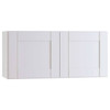 Mill's Pride Richmond Shaker Rta Wall Cabinet, Double, Verona White, 36"X12"X12" W3612-RVW