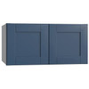 Mill's Pride Richmond Shaker Rta Wall Cabinet Double, Valencia Blue, 36"X24"X12" W3624-RVB