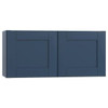 Mill's Pride Richmond Shaker Rta Wall Cabinet Double, Valencia Blue, 36"X18"X12" W3618-RVB