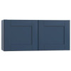 Mill's Pride Richmond Shaker Rta Wall Cabinet Double, Valencia Blue, 36"X12"X12" W3612-RVB