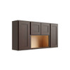 CNC CABINETRY Luxor 4-Door Wall Cabinet, 60"W X 30"H X 12"D, Shaker Espresso L11-6030-O