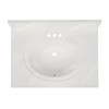 Modular Vanity Tops 25 X 22 White Swirl Cultured Marble Vanity Top And Bowl