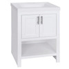 Glacier Bay 24.5 In. W X 35.5 In H X 18.75 In D Bathroom Vanity Cabinet With Marble Basin Top, White
