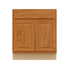 Hampton Bay 30in. W X 34.5in. H X 24in. D Hampton Raised Panel Assembled Sink Base Cabinet, Medium Oak