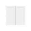 Hampton Bay 30in. W X 30in. H X 12in. D Shaker Assembled Wall Cabinet, Satin White