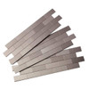 Aspect Metal Matted Peel-And-Stick Mini Backsplash, 4 X 12-1/2 Package Of 3
