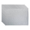 Fasade 18x24 Hammered Vinyl Backsplash Panel, Brushed Aluminum, Package Of 5