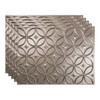 Fasade 18x24 Rings Backsplash Panel, Brushed Nickel, Package Of 5