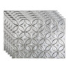 Fasade 18x24 Rings Backsplash Panel, Crosshatch Silver, Package Of 5