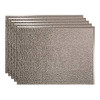 Fasade 18x24 Hammered Vinyl Backsplash Panel, Brushed Nickel, Package Of 5