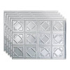 Fasade 18x24 Traditional #4 Backsplash Panel, Brushed Aluminum, Package Of 5