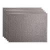 Fasade 18x24 Hammered Vinyl Backsplash Panel, Galvanized Steel, Package Of 5
