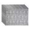 Fasade 18x24 Ripple Backsplash Panel, Crosshatch Silver, Package Of 5