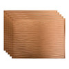 Fasade 18x24 Ripple Backsplash Panel, Polished Copper, Package Of 5