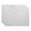Fasade 18x24 Waves Backsplash Panel, Matte White, Package Of 5