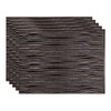 Fasade 18x24 Waves Backsplash Panel, Smoked Pewter, Package Of 5