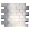 Dip Aluminum Backsplash Tile, Large Silver Subway, 10.75" X 13", Case Of 10