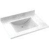 Swan White Contour Solid Surface Single Bowl Vanity Top 22" X 31"